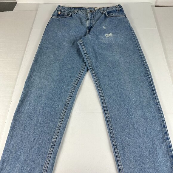 VTG Levi's 550 Jeans Mens 33x33* 550 Relaxed Fit Blue Denim Orange Tab Tag 34x34